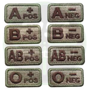 Kan Grubu Nakış Patch - Haki